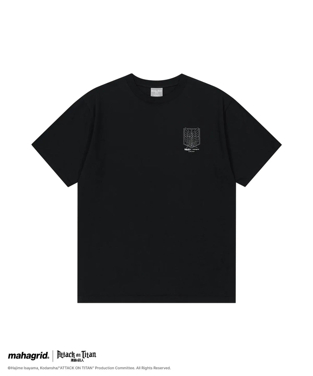 mahagrid 進擊的巨人聯名 SURVEY CORP BASIC TEE_BLACK WHITE