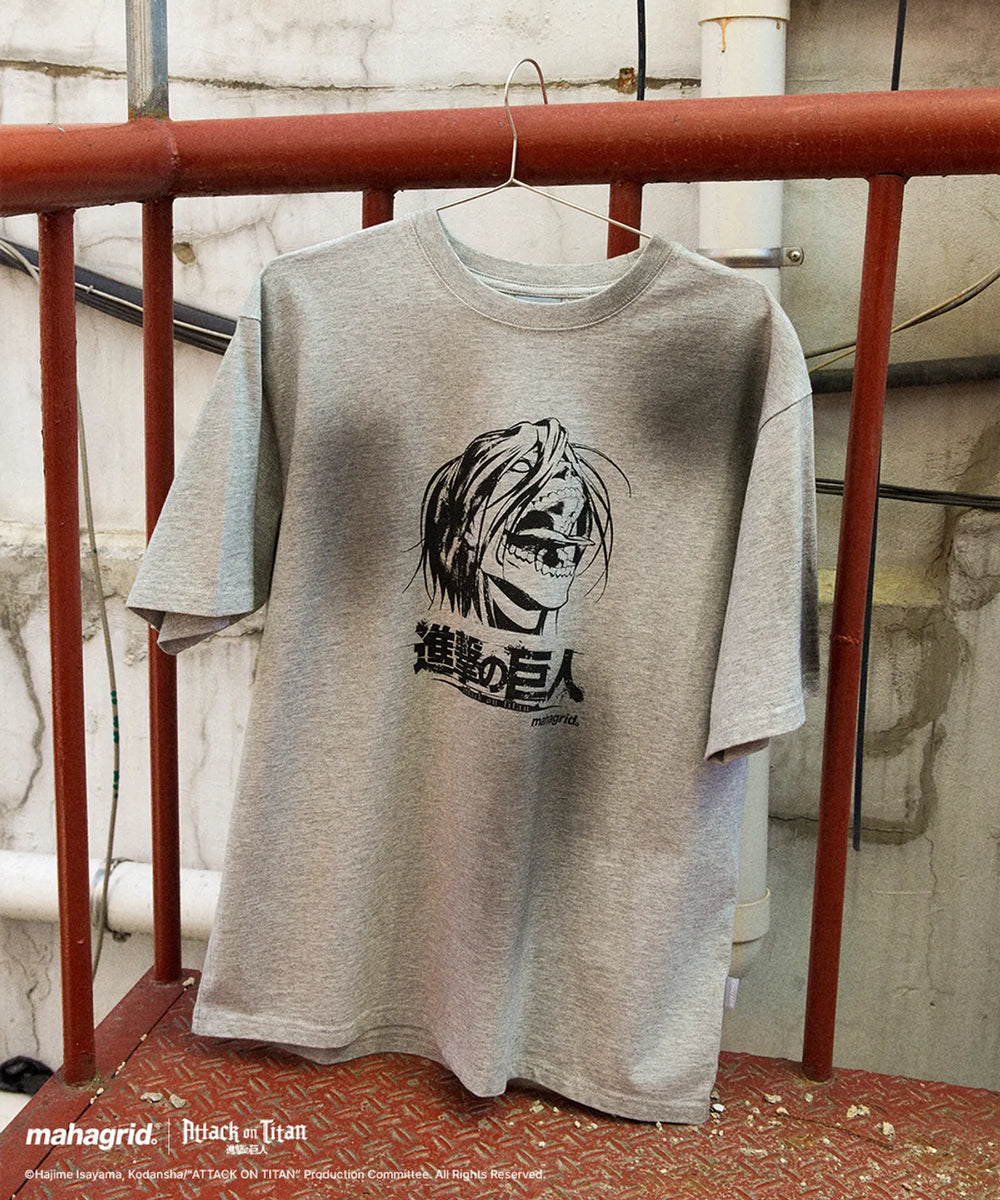 mahagrid 進擊的巨人聯名 DIRTY WASHED EREN TEE_RED GRAY