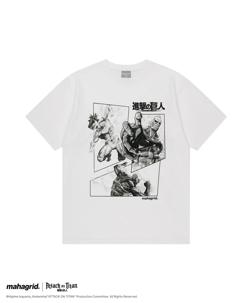 mahagrid 進擊的巨人聯名 AOT POSTER TEE_WHITE PURPLE