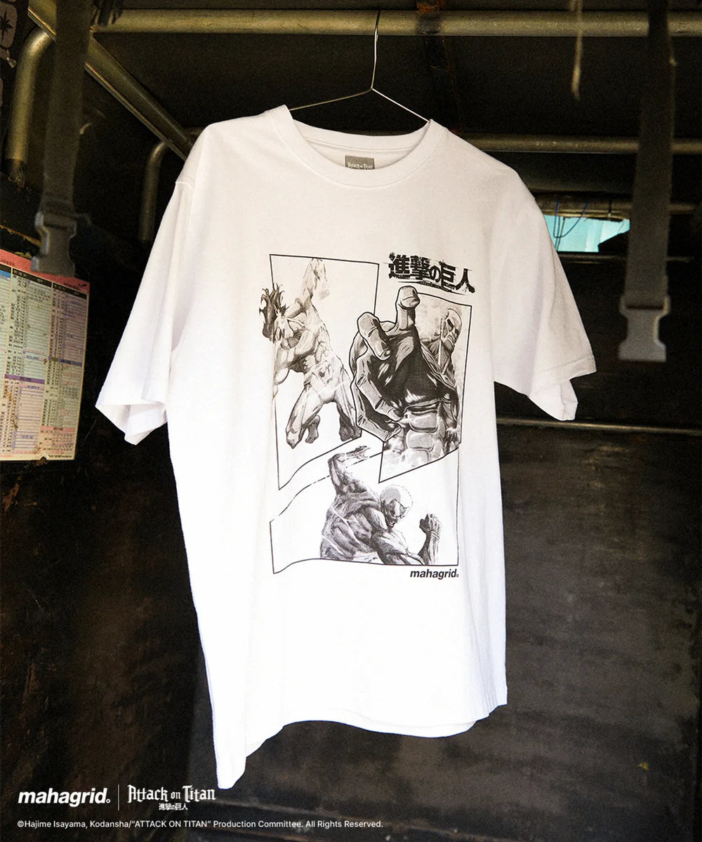 mahagrid 進擊的巨人聯名 AOT POSTER TEE_WHITE PURPLE