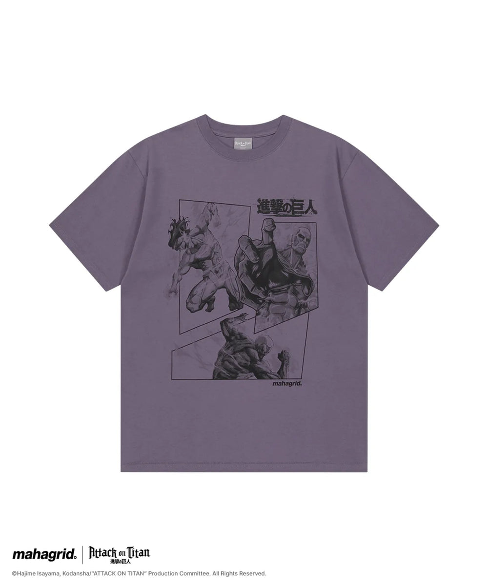 mahagrid 進擊的巨人聯名 AOT POSTER TEE_WHITE PURPLE