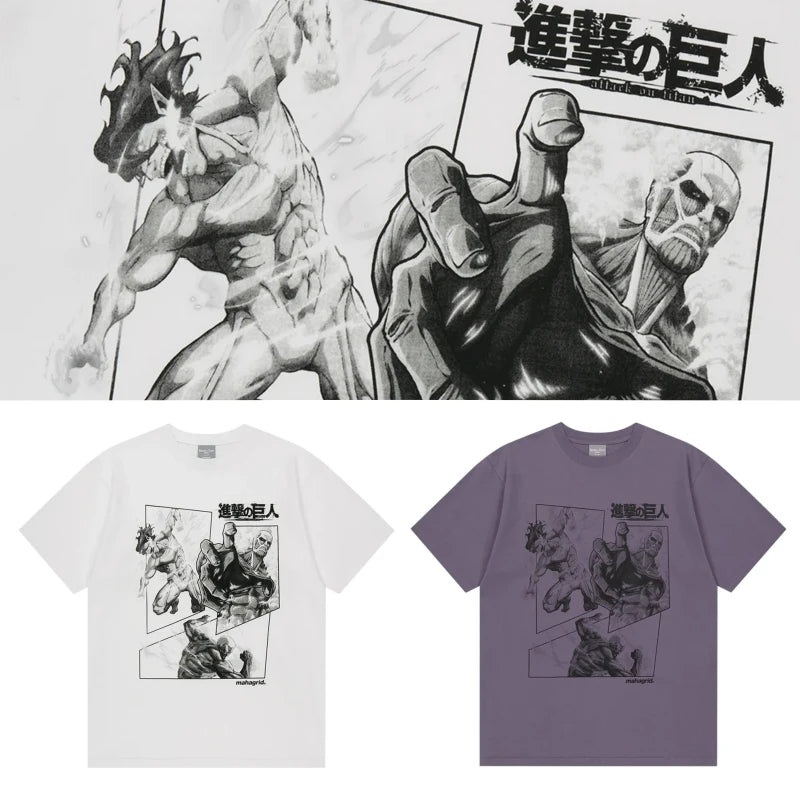 mahagrid 進擊的巨人聯名 AOT POSTER TEE_WHITE PURPLE