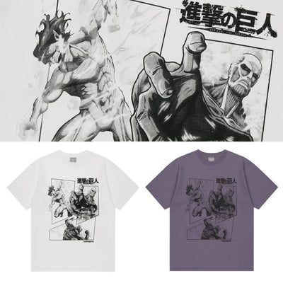 mahagrid 進擊的巨人聯名 AOT POSTER TEE_WHITE PURPLE