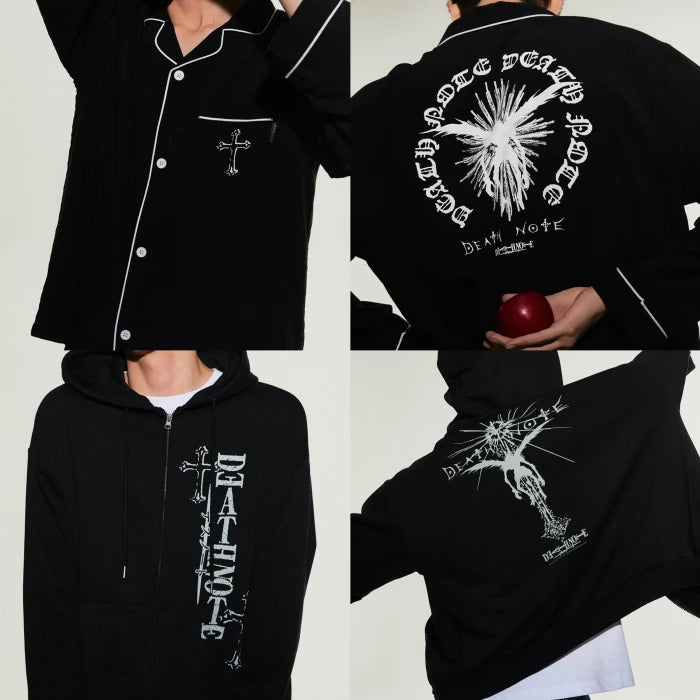 預約 SPAO DEATH NOTE 死亡筆記聯名 長袖睡衣套裝/拉鍊外套