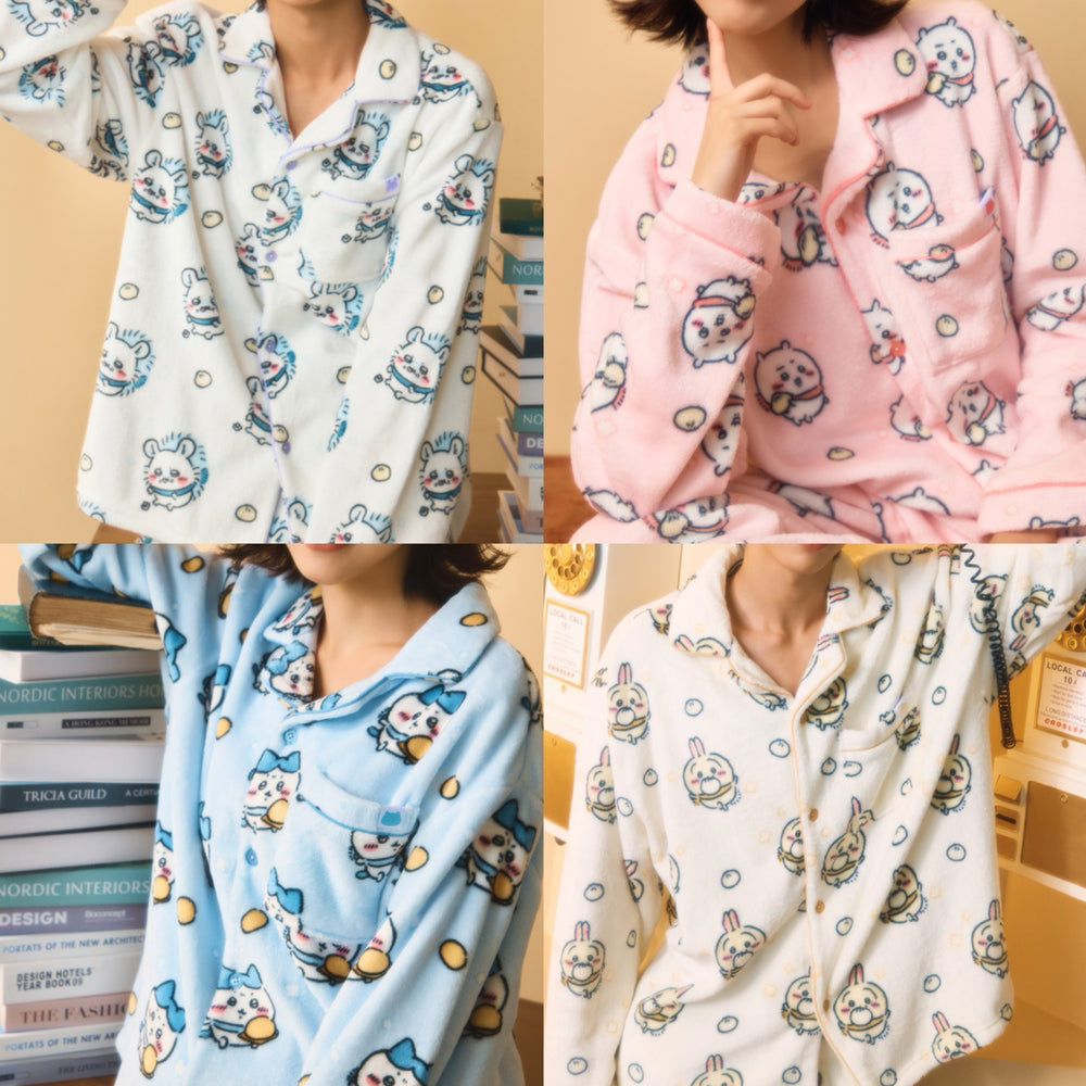 SPAO CHIIKAWA 珊瑚絨睡衣｜4款 吉伊 小八 兔兔 飛鼠