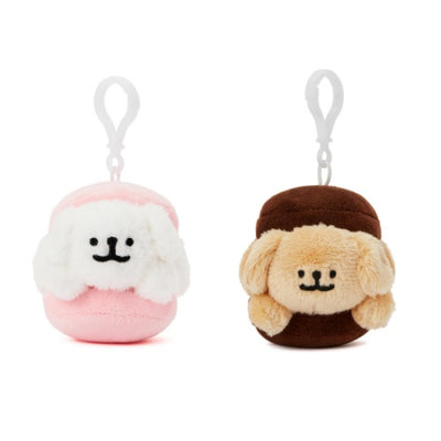 韓國限定 MALTESE 線條小狗 公仔鎖匙扣 Plush Keyring 馬卡龍