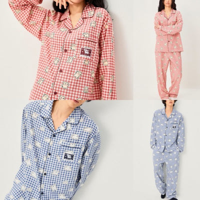 SPAO MALTESE 線條小狗 長袖睡衣套裝 RED/BLUE