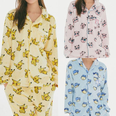 SPAO POKEMON WINTER PAJAMA 珊瑚絨睡衣套裝 比卡超