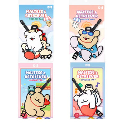 韓國限定 MALTESE 線條小狗 Luggage Tag 行李牌｜4款