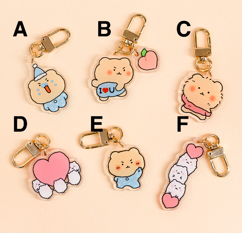 YURANG 망그러진곰 MANGOMEE 亞加力鎖匙扣 6款