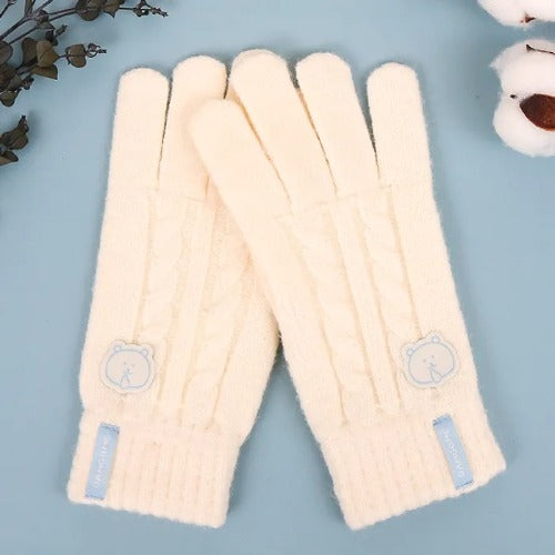 [韓國限定] JOKE BEAR 白熊 針織手套 WHITE