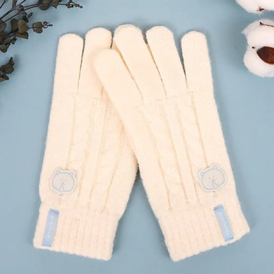 [韓國限定] JOKE BEAR 白熊 針織手套 WHITE