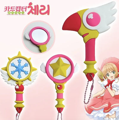 韓國限定 百變小櫻 CARDCAPTOR SAKURA 魔法杖鏡 鎖匙扣掛飾 全3種