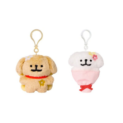 韓國限定 MALTESE 線條小狗 公仔鎖匙扣_FLOWER