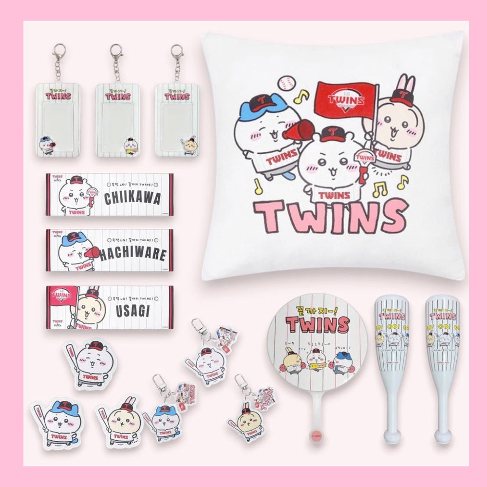LG TWINS x CHIIKAWA聯名 棒棒應援系列 Cushion 毛巾 鎖匙扣 卡套 徽章