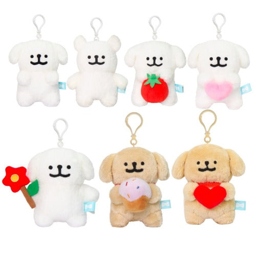 韓國限定 MALTESE 線條小狗 公仔鎖匙扣 Plush Keyring｜7款