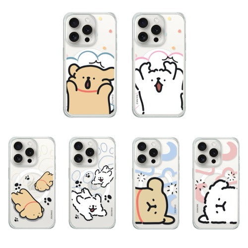 韓國限定 MALTESE 線條小狗 磁吸手機殼 IPHONE SAMSUNG_Daily