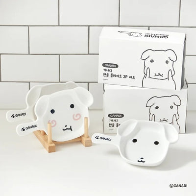 GANADI 手柄陶瓷碟 2件套裝